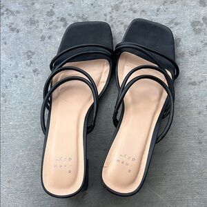 A New Day Women's Black Strappy Sandals